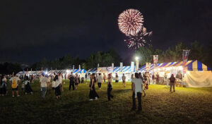 知多市の花火大会でテントを使用